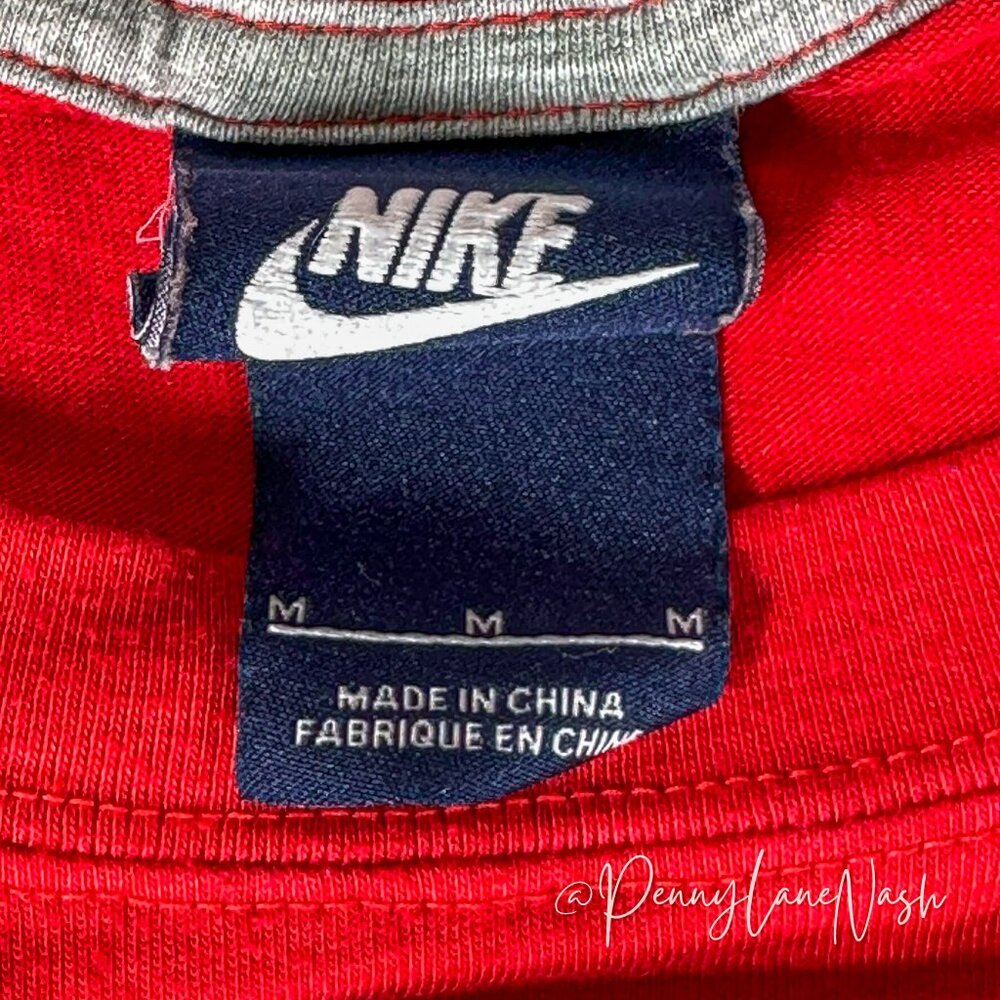 Nike Prep Mesh Cropped Tee, Red/White - Picture 6 of 11